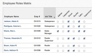 training matrix employee roles